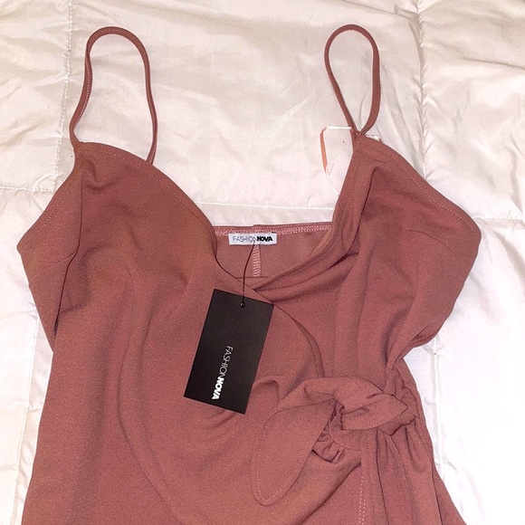 FASHION NOVA MINI MAUVE WRAP DRESS - Picture 3 of 4